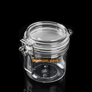 Reusable 500ml transparent clear plastic food storage container set with air tight lids