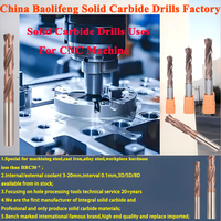 Foret en carbure monobloc en acier au tungstène de haute précision Baolifeng PXD 3D/5D pour machine-outil CNC pour le traitement de l'acier au carbone