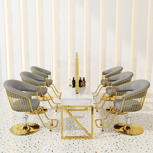 Chaise de coiffure rotative en fer de couleur personnalisée avec ascenseur pour les salons de coiffure, utilisée pour la coupe, la teinture et le repassage des métaux en atelier - Product Image 3