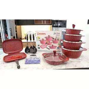 Dessini <span class=keywords><strong>di</strong></span> marca 21 pezzi <span class=keywords><strong>di</strong></span> pietra medica pan set non-stick set top grade pan - Product Image 4