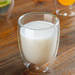 Bicchiere in <span class=keywords><strong>Vetro</strong></span> Trasparente a <span class=keywords><strong>Doppio</strong></span> Strato per Uso Domestico, Tazza Isolante per Bevande Fredde, Latte, Succhi e <span class=keywords><strong>Caffè</strong></span> - Product Image 5