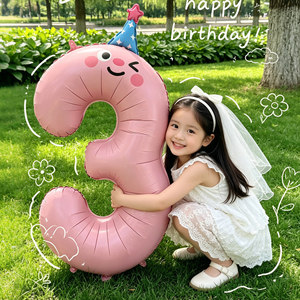 บอลลูนฟอยล์อะลูมิเนียมลายการ์ตูนขนาด 40 นิ้ว สำหรับตกแต่งหน้าป้ายวันเกิด ตัวเลข 0-9  แบบขายส่ง  เป็นมิตรกับสิ่งแวดล้อม ทนทาน เหมาะสำหรับงานเลี้ยงฉลองวันเกิดและงานเลี้ยงฉลองทารก - Product Image 3