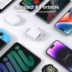 USB C مكعب شاحن جداري 20 وات منفذ مزدوج PD توصيل طاقة سريع مقبس مكعب شحن من النوع C - Product Image 4