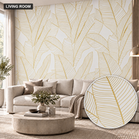 Papier peint autocollant à motif feuille d'or blanc, 2,3 mm, mousse PET IXPE, pour murs décoratifs de salon