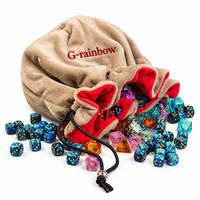 Sac à dés en peluche pour 100 dés, en flanelle, avec cordon de serrage, 7 compartiments, grande pochette à dés bicolore