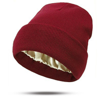 Gorro de Punto Jacquard con Forro de Satén al por Mayor, Gorro Cálido de Invierno, 100% Acrílico, Personalizado para Mujer, OEM