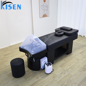 Modische japanische Head Spa Shampoo Bed Bowl Wasser zirkulation therapie Dampfer Haar wasch stühle Thai <span class=keywords><strong>Massage</strong></span> für Barbershop - Product Image 2