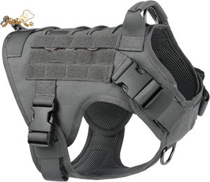 工場カスタムメイドの犬用戦術訓練ハーネス（中型犬・大型犬用）1080Dナイロン防水ヘビーデューティードッグハーネスチェスト - Product Image 5