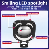 Feux de route à LED pour moto avec lentille Angel Eye, feux de conduite, feux de travail, feux antibrouillard, ampoule DRL pour voiture, camion, SUV ATY