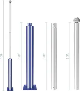 OEM ODM Hot Dip Farbe Verzinkt 3m 4m 6m 8m Höhe Teleskop Aluminium Eisen Stahl LED Solar Straßen laternen masten