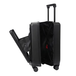 Light Weight Trolley Suitcase Front Open Releasable computer With Double zipper Travel Luggage