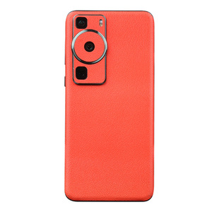 เคสโทรศัพท์หนังธรรมชาติสำหรับ Huawei P60 P60 Pro ฝาหลังกันน้ำสีพื้นลายนูน - Product Image 4