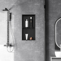 Niche murale d'angle moderne et économique pour rouleau de papier toilette, en acier inoxydable, double niveau, fixation murale, gain de place, écologique