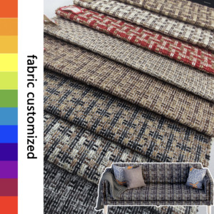 Tessuto personalizzato a strisce di lino in lino tessuto per divano in cotone traspirante Pongee ad alta solidità di colore tinta tinta unita Jacquard - Product Image 1