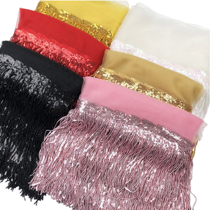 <span class=keywords><strong>2025</strong></span> thời trang mới 20cm Chiều dài vải tuyn ren <span class=keywords><strong>TRIM</strong></span> sequin rìa tua cho may mặc trang trí ren trang trí cắt tỉa - Product Image 2