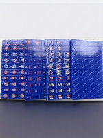 Tuiles de Mahjong Américaines Bleu Profond, Ensemble de 160 Pièces en Acrylique, Design Minimaliste Doublement Sculpté à Couche Unique