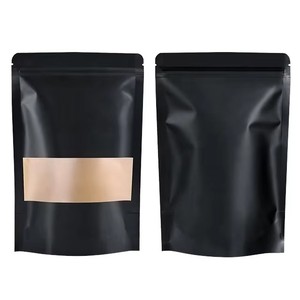 Özel baskılı açılıp kapanabilir siyah Kraft dondurulmuş gıda sınıfı çerez ambalaj ayakta duran torba fermuar Doypack çanta için aperatif çay tozu - Product Image 2