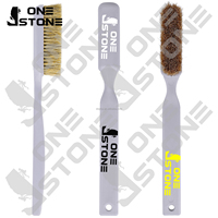 Brosse à poils de sanglier One Stone PT-16025-GY pour l'escalade, avec manche ergonomique en bois, outil de nettoyage durable pour le bouldering