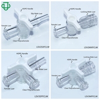 Robinet à trois voies JU Laboratory, femelle vers mâle, valve Luer en plastique, robinet à valve Luer unidirectionnel