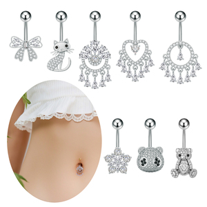 Vendita calda <span class=keywords><strong>in</strong></span> fabbrica 316L acciaio inox 14G orso Panda gatto <span class=keywords><strong>ombelico</strong></span> <span class=keywords><strong>Piercing</strong></span> <span class=keywords><strong>per</strong></span> le donne <span class=keywords><strong>argento</strong></span> placcato CZ grazioso <span class=keywords><strong>ombelico</strong></span> - Product Image 4