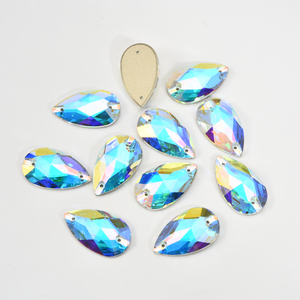 Oleeya Factory Wholesale Top 5A Bevel Glass Crystal AB Crystal <b>Sew</b> on Rhinestones Bulk Flatback Loose Gemstones for Art Dresses - Product Image 4