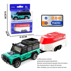 <span class=keywords><strong>Coche</strong></span> de Control Remoto 1:64 2.4Ghz, Luces LED Recargables por USB, Mini <span class=keywords><strong>Coche</strong></span> Todoterreno, Remolque RC para Niños - Product Image 1