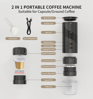 Machine à café à capsules semi-automatique, pression de pompe 16-20 bars, réservoir d'eau de 100 ml, alimentation électrique/USB, pour les voyages, les affaires, le bureau
