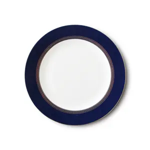 Set di stoviglie all'ingrosso bone China articoli per la casa ristorante blu navy piatti in ceramica piatti set da pranzo in porcellana