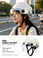 Casque de vélo électrique MOON M06, nouveau modèle, en matériau PC, moulage intégré, avec visière transparente, homologué CE, pour la sécurité des adultes lors de la conduite