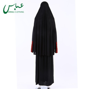 Ensemble Abaya et Hijab Noir pour Femmes Musulmanes en Polyester de Haute Qualité, Prêt à Porter, Fait Main, Taille Unique, Collection 2021 - Product Image 3