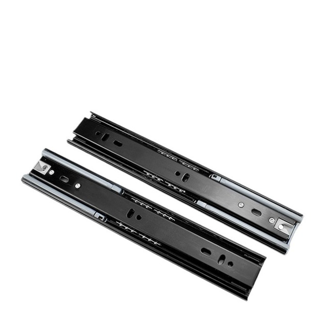 Drawer Slide Heavy Duty Three-Section Rail Pull-Out Slide Buffer Multi-Function Bottom Rail Keyboard Silent Modern Iron Soft