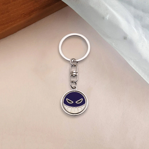 LLavero de Metal personalizado, logotipo de dibujos animados con impresión UV, diseño esmaltado, recuerdo de fábrica, accesorio para coche con llavero de sonrisa - Product Image 1