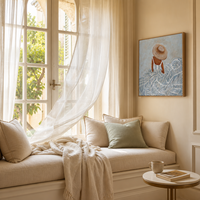 Peinture murale sur toile moderne « Femmes dansantes bleues » avec cadre en bois doré pour décoration de mariage et de maison – Offre spéciale