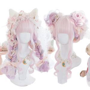 ฮาราจูกุ โลลิต้า วิกผมยาวหยิกสีรุ้ง ไฟเบอร์คาเนคาลอน ไม่ต้องใช้กาว สำหรับคอสเพลย์ - Product Image 4