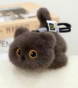Peluche chat siamois noir Duoai au charme irrésistible, poupée réconfortante, porte-clés pour filles et enfants, cadeau de fêtes, vente en gros - Product Image 2