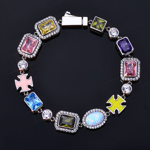 New <b>Opal</b> <b>Bracelet</b>, Colored Gemstone <b>Bracelet</b>, Men's Hip-hop Jewelry Accessories Customization Tanjing Fashion Lijing Necklace - Product Image 1