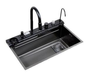 Single Bowl Rectangular Undermount <b>Kitchen</b> <b>Sink</b> Matte Black Finish Easy To Clean Minimalist Design - Product Image 2