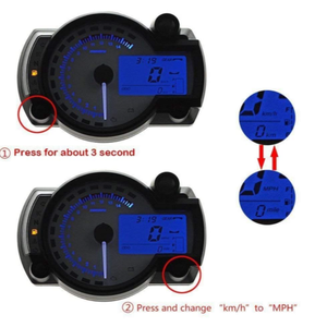 Nouveau tachymètre couleur universel moto <span class=keywords><strong>compteur</strong></span> de <span class=keywords><strong>vitesse</strong></span> numérique pour la lumière du soleil 14000 tr/min 299 Kmh Mph 7 <span class=keywords><strong>Quad</strong></span> Frenzy ATV - Product Image 4