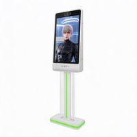 Terminal interactif IA de 32 pouces avec bande LED, kiosque numérique pour centre commercial, écran publicitaire à commande vocale