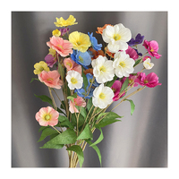 Fleur artificielle en tissu style européen, orchidée papillon à 6 têtes, pour le 1er avril, diamètre 8cm/6cm/3cm, pour la maison, vente en gros