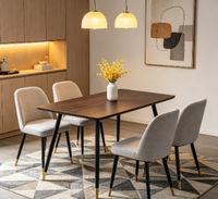 Table à manger rectangulaire en MDF de style nordique moderne minimaliste, pieds en fer, télescopique, multifonctionnelle, meubles de salle à manger, restaurant