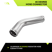 Raccord de tuyau d'intercooler CNC en aluminium 6061 à 45 degrés avec bordure à côtes, connecteur de tuyau en silicone de 1,25 à 4 pouces de diamètre extérieur pour l'automobile de course