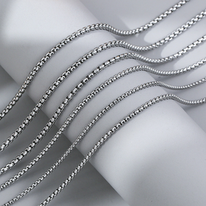Stainless Steel Square <b>Box</b> <b>Chain</b> Pendant with Matching <b>Chain</b> for Men Hip Hop Style Jewelry Wholesale From Manufacturer - Product Image 1