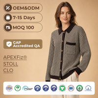 Pull personnalisé pour femme, pull en tricot à col rabattu pour femme, cardigan en laine et viscose