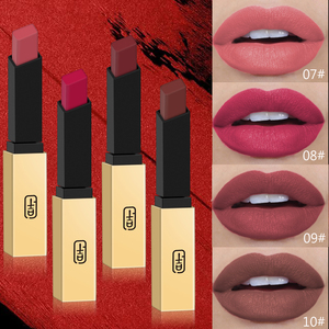 Rouge à lèvres mat longue durée 16 couleurs Pointe en losange Petite barre d'or Cosmétiques pour les lèvres Confortable Non-séchant Rouge à lèvres végétalien - Product Image 2