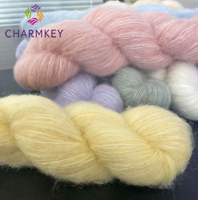 50g 325m Hilo de Lujo Mezcla de Seda de Alpaca Teñido de Fantasía, Hilo Cepillado Ultra Suave, Amigable con la Piel, Cálido y Esponjoso para Tejer Bufandas y Suéteres