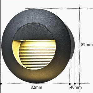丸型LED階段ライト3W AC220V/110Vステップライト屋外屋内防水ファッション埋め込み式ランプウォールガーデンライト - Product Image 2