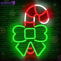 Enseigne néon LED blanc chaud aux couleurs de bonbons de Noël pour chambre à coucher, salon, fête d'hiver à la maison, décoration de café et de bureau, cadeau pour enfants