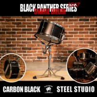 Tambour de studio Beatello Black Panther Series en acier noir carbone de haute qualité 13x7 HBJG1307 |   Enregistrement en studio en direct