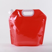 Sac à eau en plastique pliable portable 5L-10L avec poignée de joint de bec